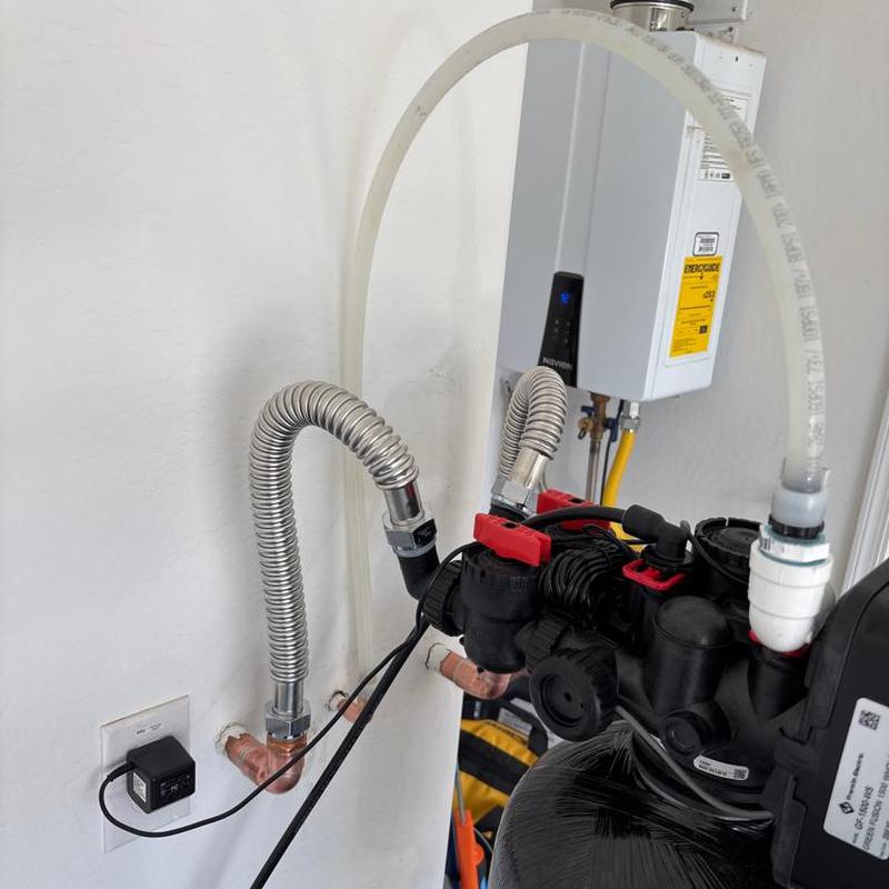 Green Fusion 1500 water softener installation in garage Green Fusion 1500 water softener installation in garage