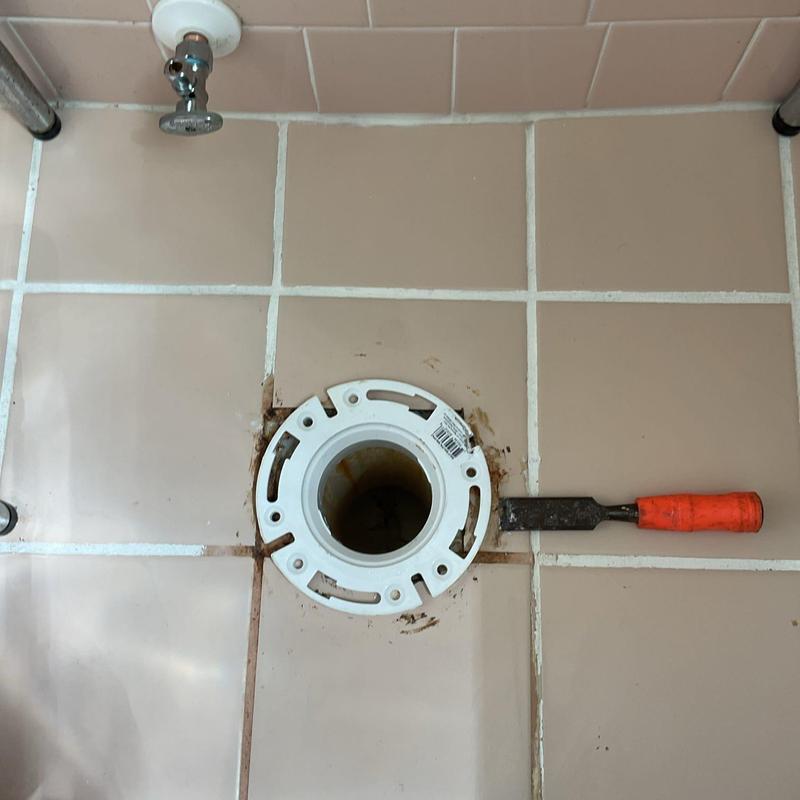 Gerber Maxwell ADA toilet flange installation on tile floor