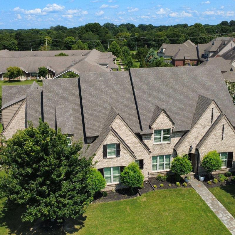Driftwood shingle roof on large Collierville home