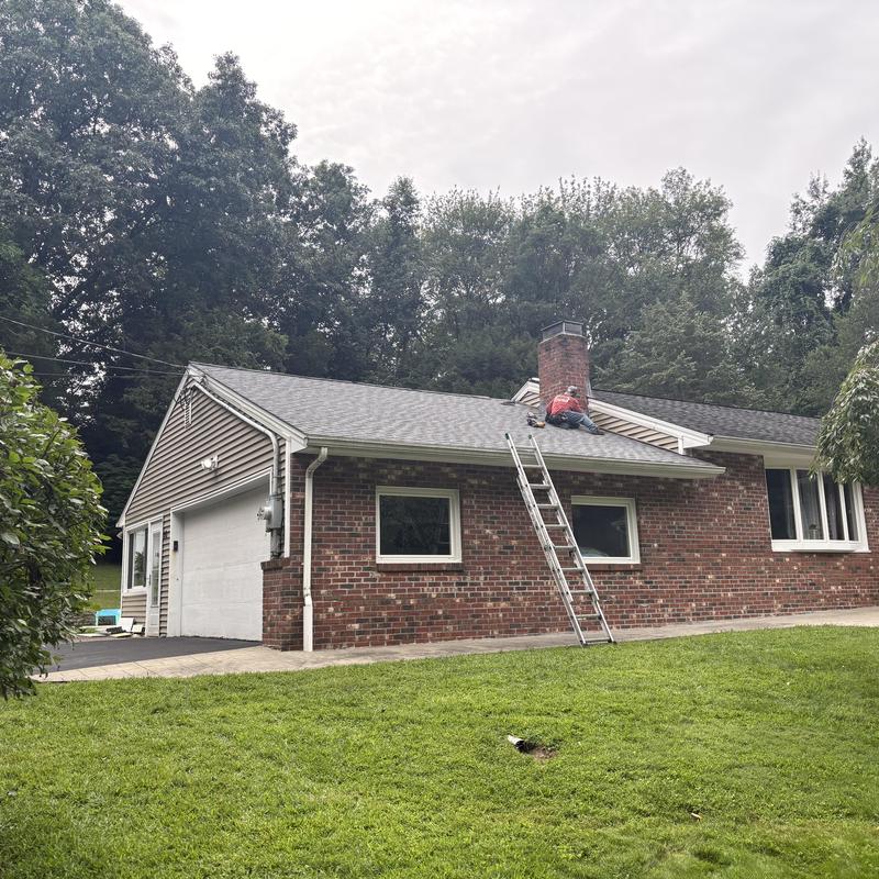 Architectural shingle roof replacement with chimney work Architectural shingle roof replacement with chimney work