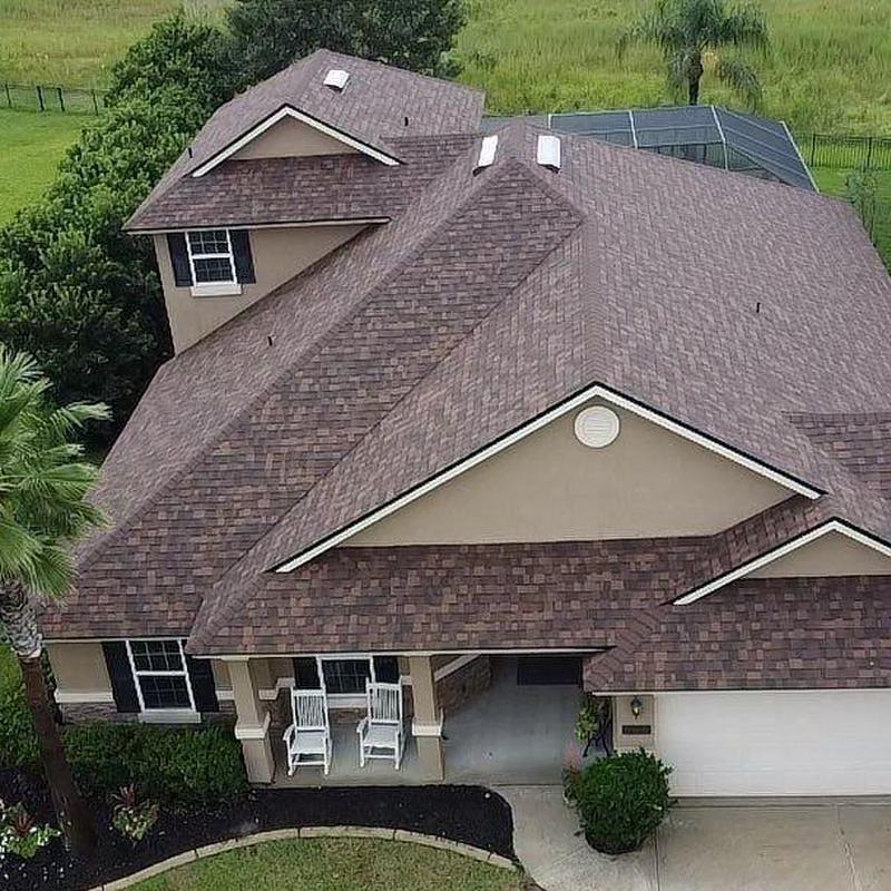 Owens Corning Brownwood roof shingles on home
