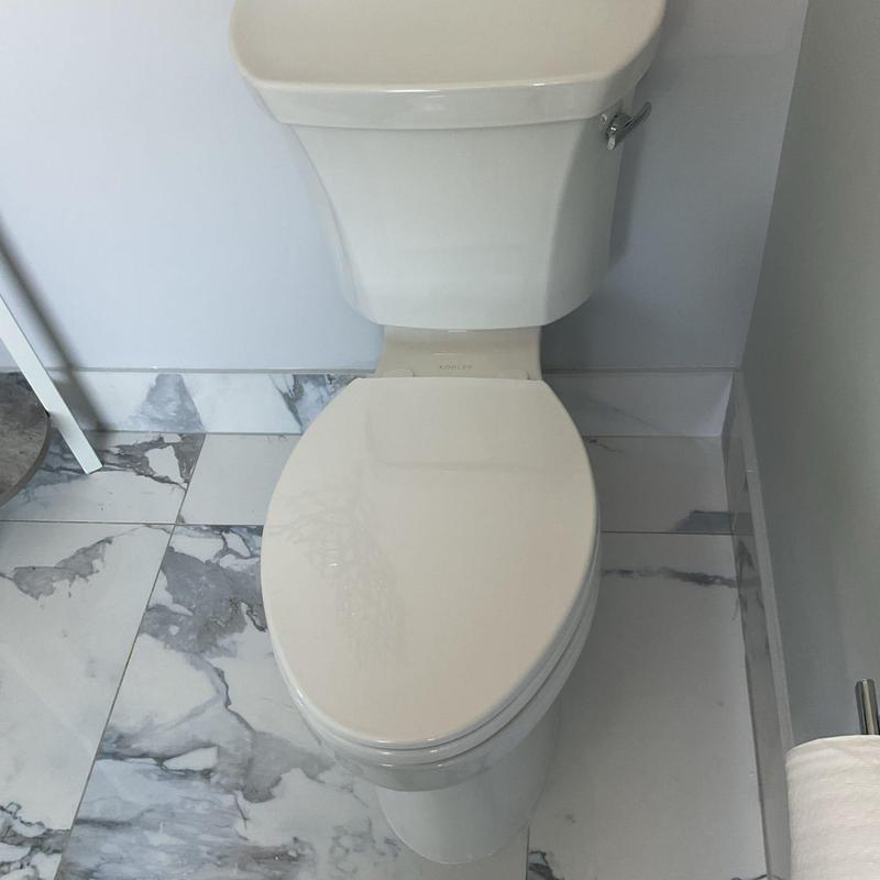 Kohler Highline ADA toilet with new flange installation Kohler Highline ADA toilet with new flange installation