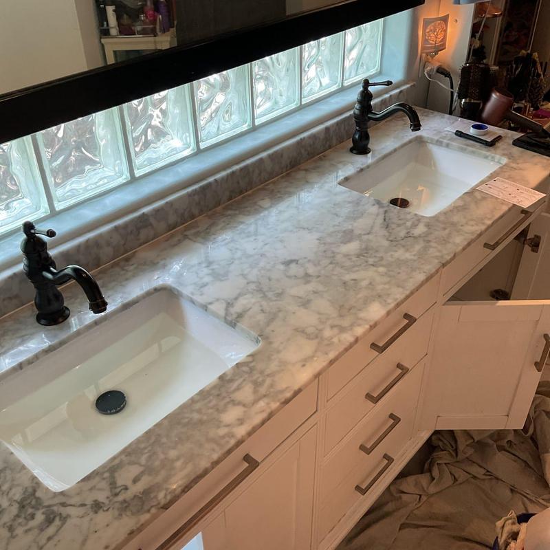 Lavatory faucets with new angle stops installation
