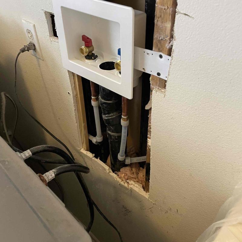 Laundry shut-off valves and box installation in wall Laundry shut-off valves and box installation in wall