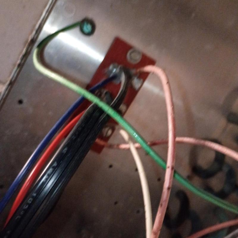 Walk-in cooler wiring connections on metal panel Walk-in cooler wiring connections on metal panel