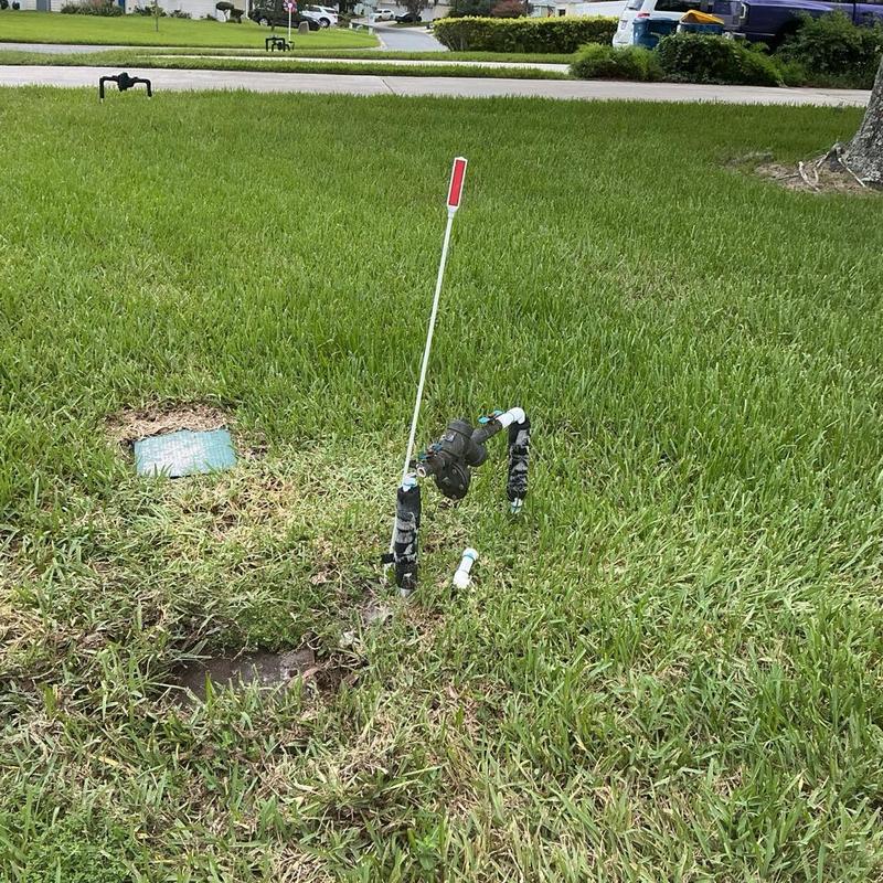34 backflow preventer with new PVC fittings in grass
