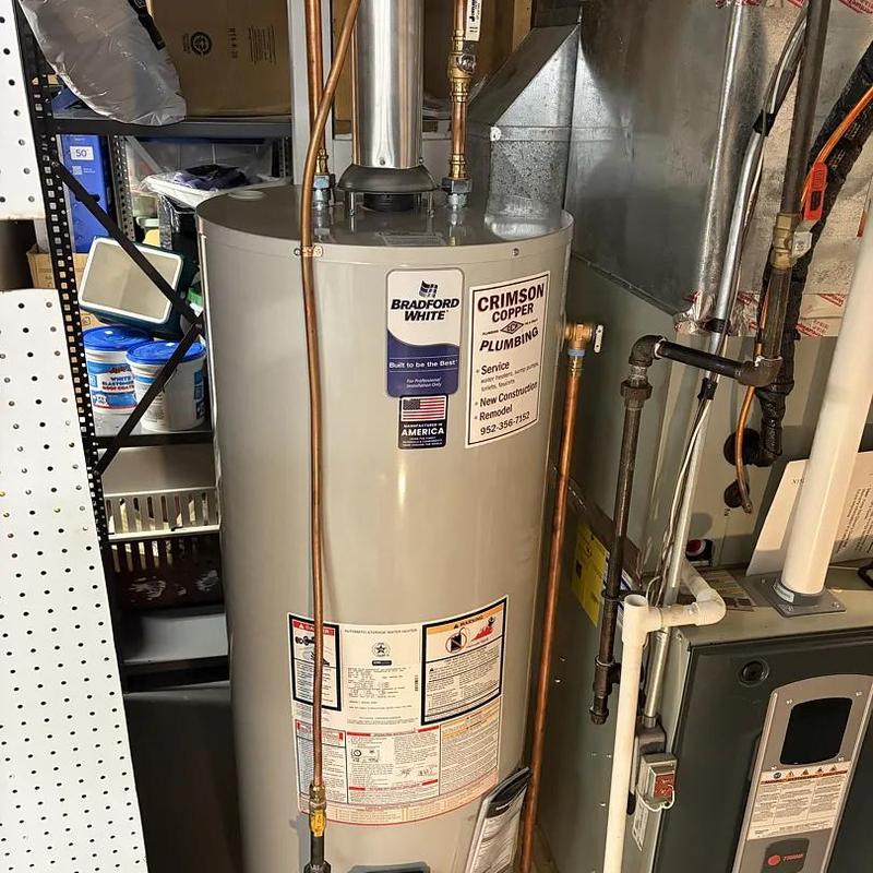 Water heater with copper plumbing installation