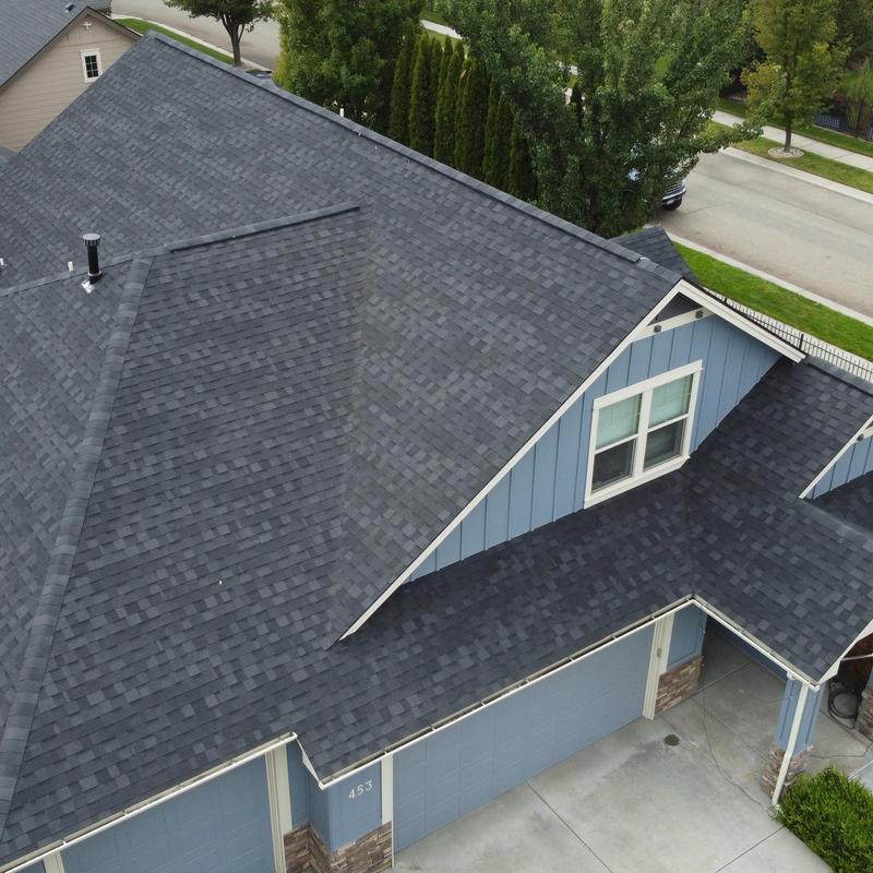 IKO Dynasty shingle roof with granite black color IKO Dynasty shingle roof with granite black color