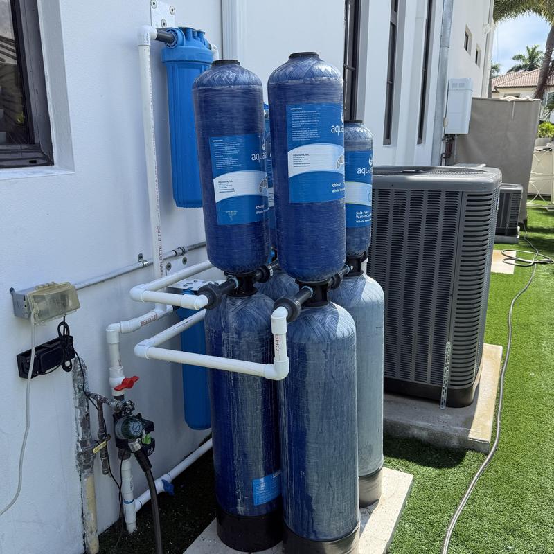 Aquasana whole house water filter system with PVC piping