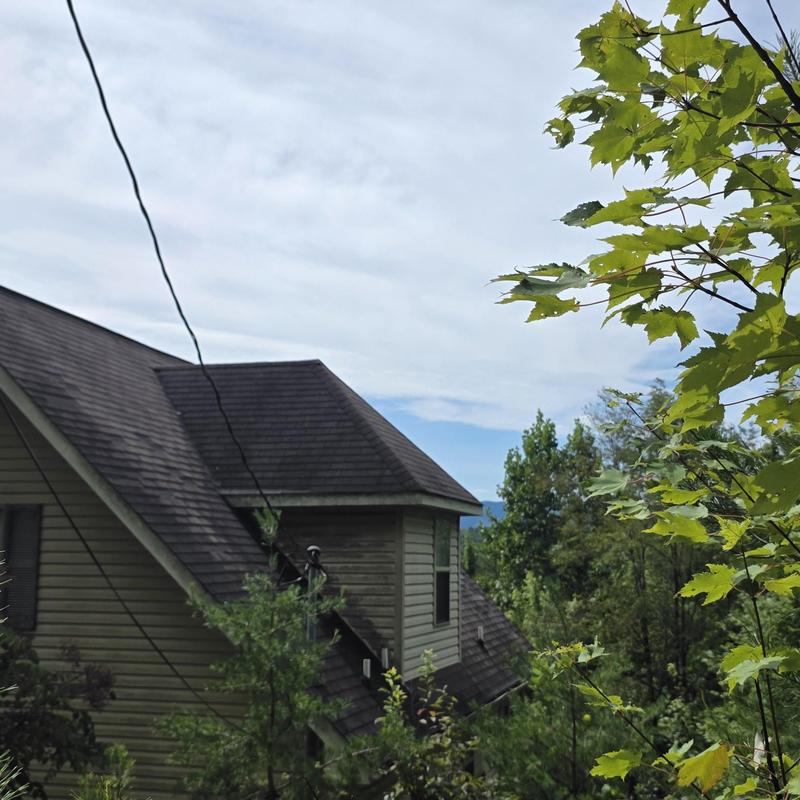 Asphalt shingle roof inspection on residential house
