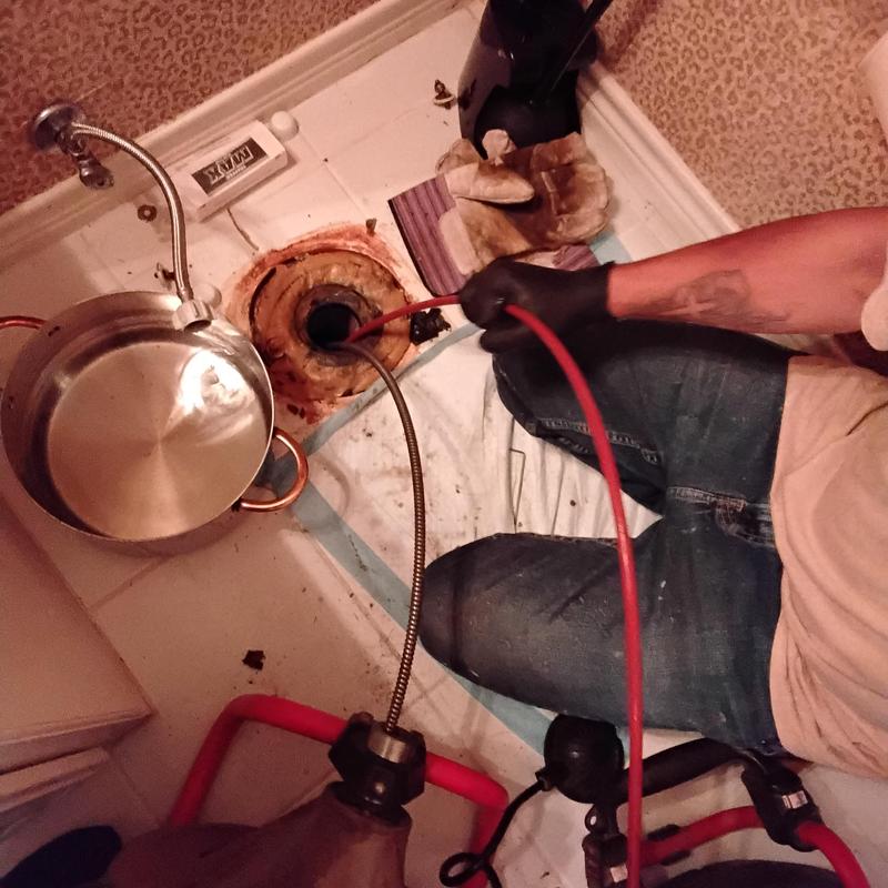 Toilet flange drain pipe with cable camera inspection Toilet flange drain pipe with cable camera inspection