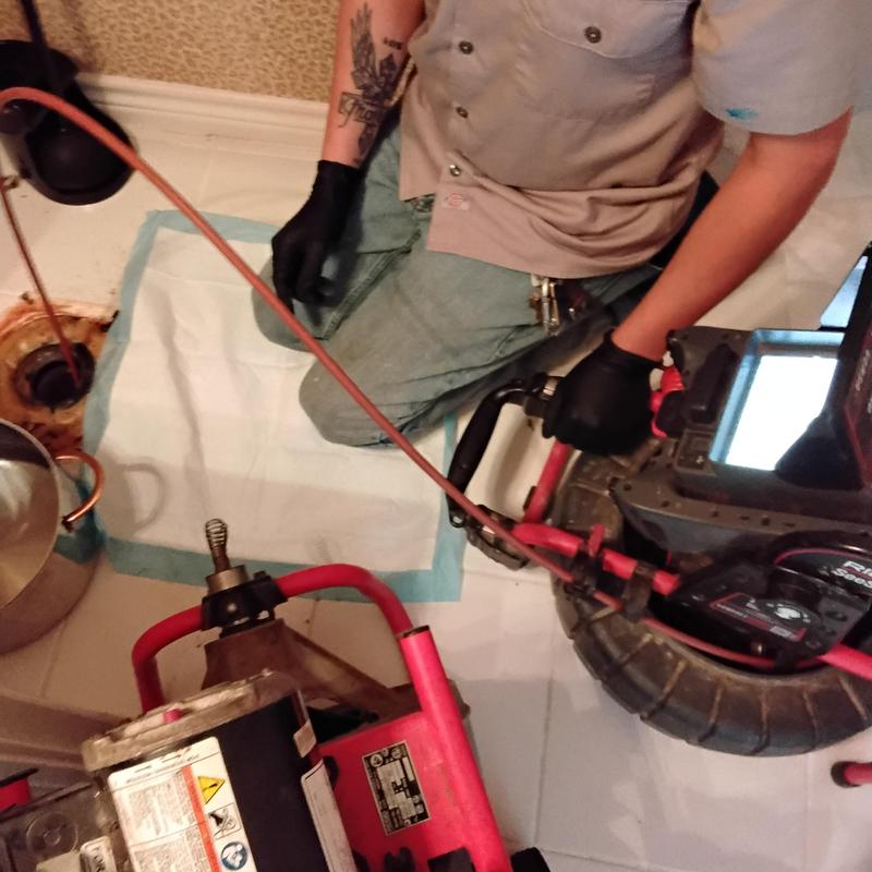 Drain pipe camera inspection with combo machine Drain pipe camera inspection with combo machine