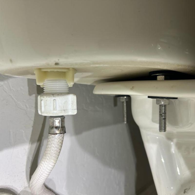 Toilet tank bolts and water supply connection installation