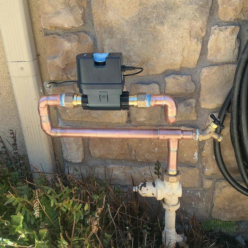 Moen Flo Smart Water Shutoff on copper pipe line Moen Flo Smart Water Shutoff on copper pipe line