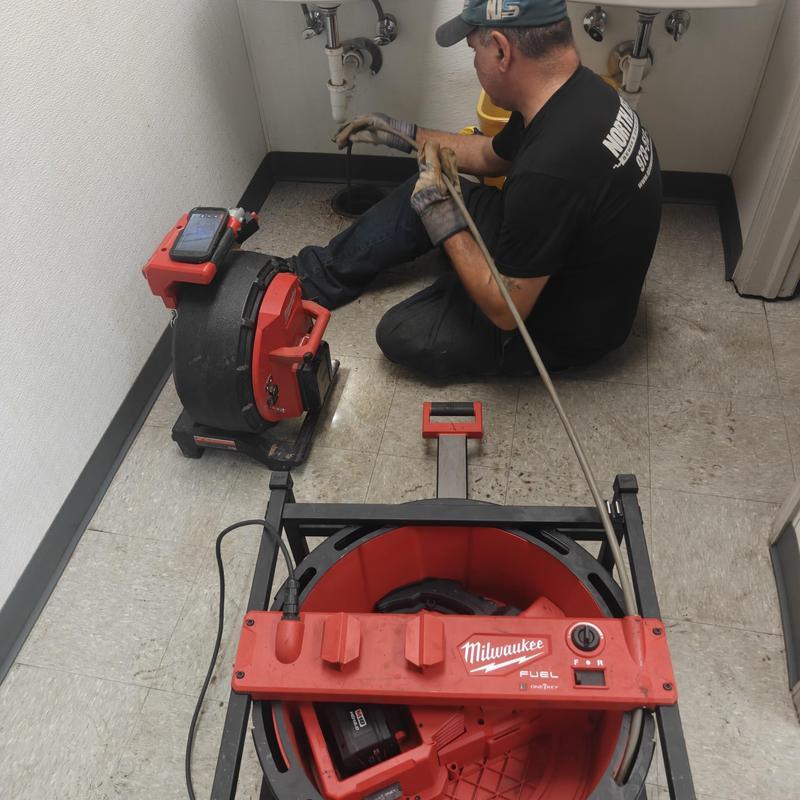 Main line drain snake with Milwaukee flex shaft tool Main line drain snake with Milwaukee flex shaft tool
