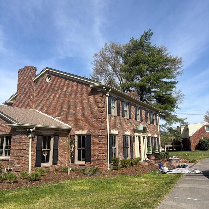 Asphalt shingle roof hail damage inspection on brick home