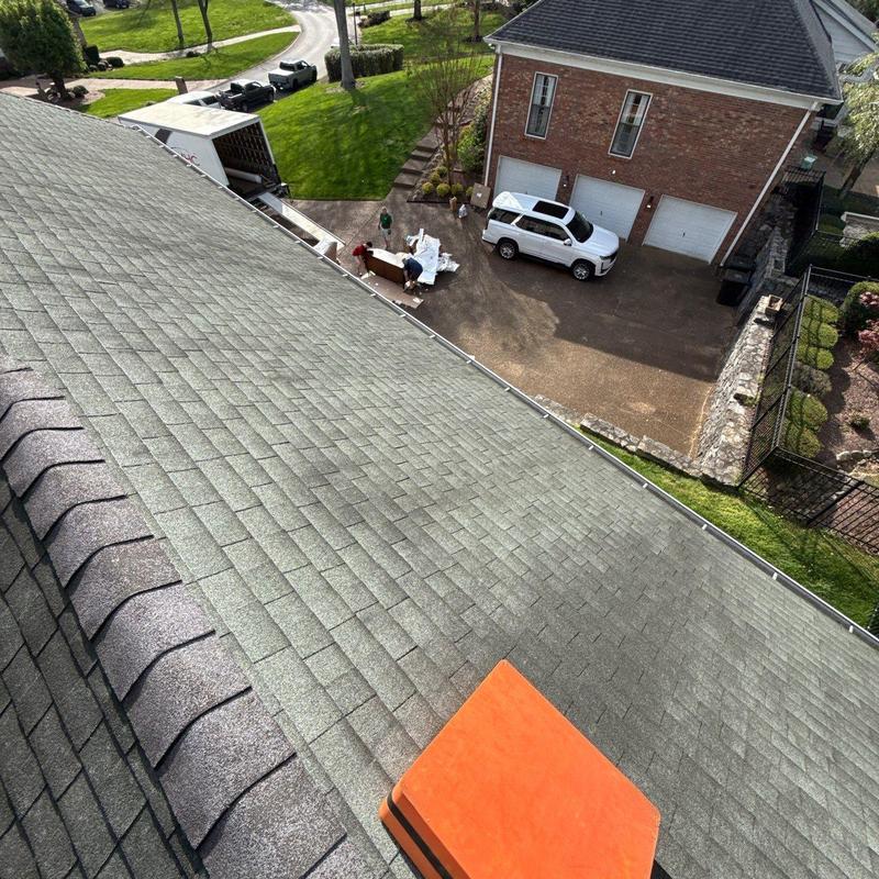 Roof shingles hail damage inspection on residential roof