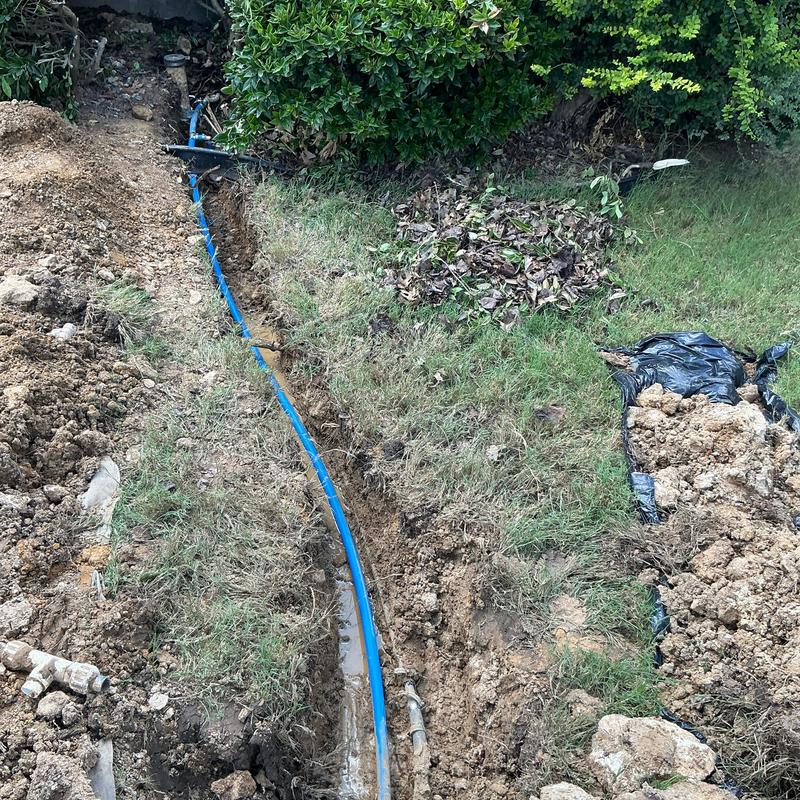 Water service line installation with emergency shut-off valve Water service line installation with emergency shut-off valve