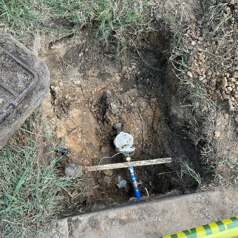 Water meter and emergency shut-off valve installation site Water meter and emergency shut-off valve installation site