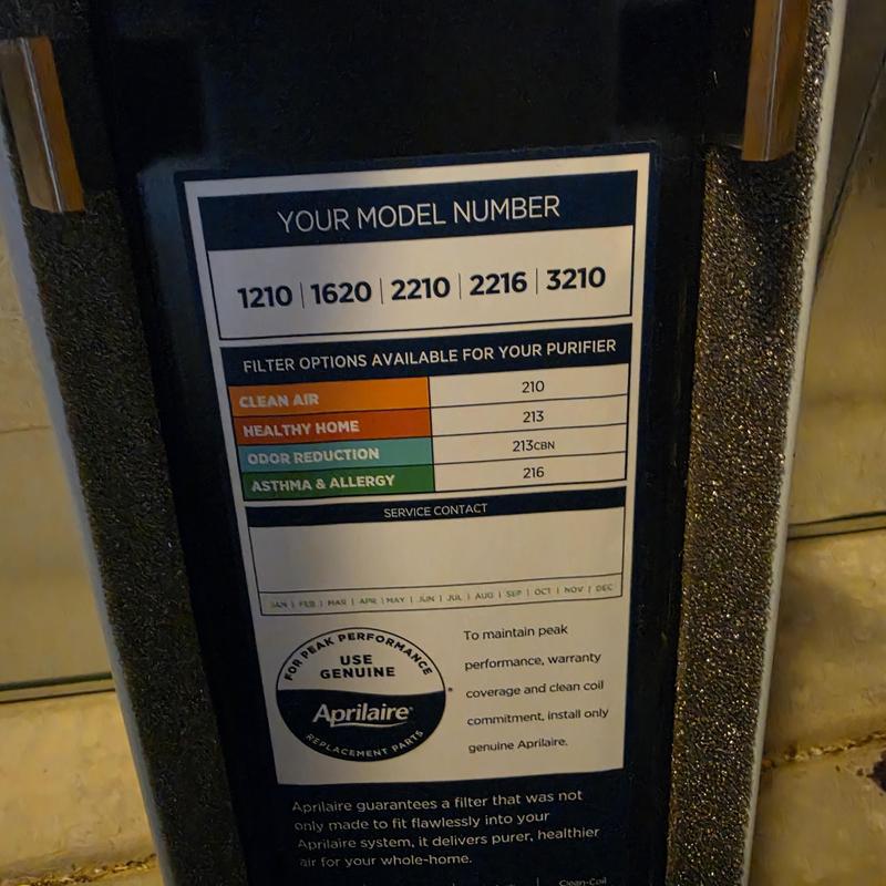 Aprilaire air purifier filter options label Aprilaire air purifier filter options label
