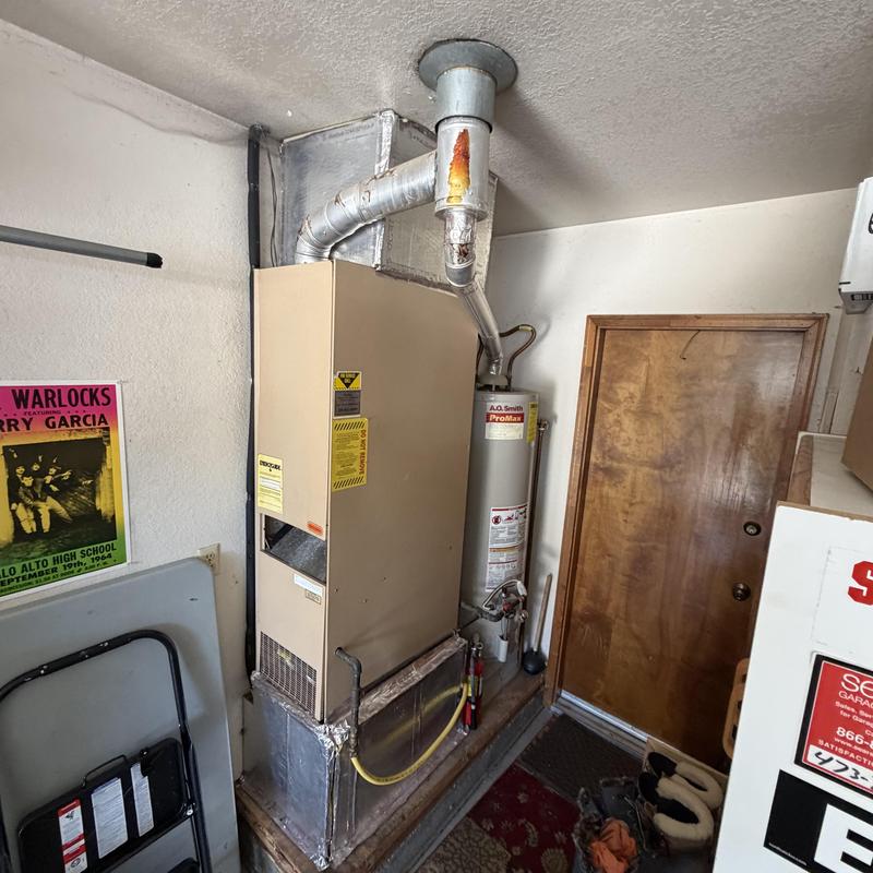 Gas furnace and water heater installation area