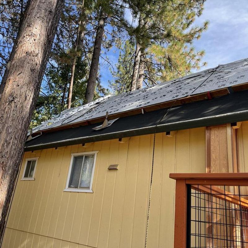 50-year GAF asphalt roof underlayment on cabin roof