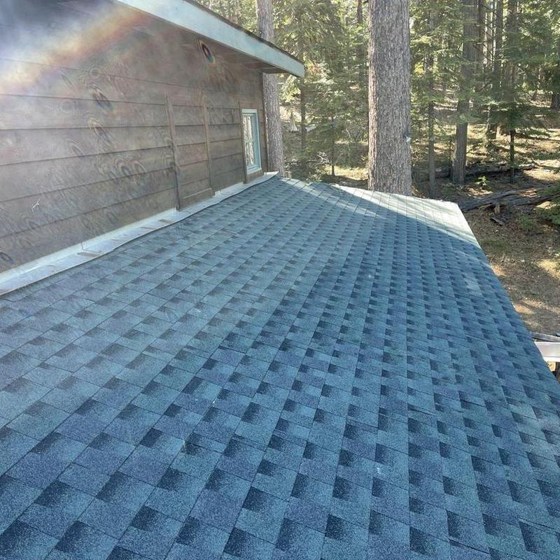 GAF lifetime asphalt roof on cabin in Arnold CA