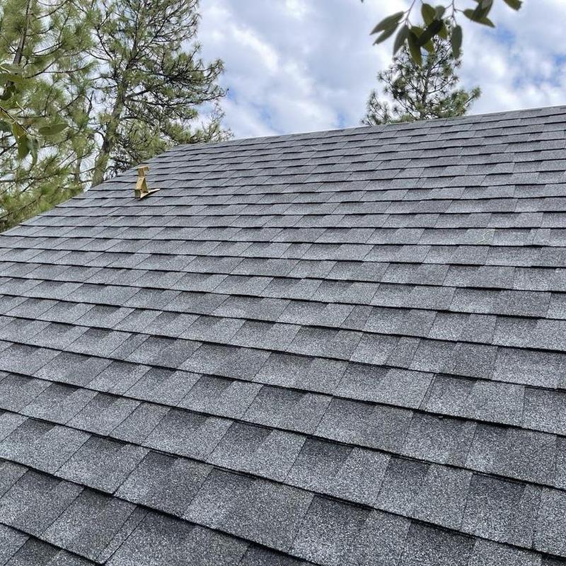 GAF asphalt shingle roof with ventilation pipe