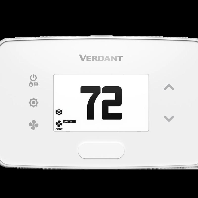 Heat pump thermostat displaying cooling mode at 72°F Heat pump thermostat displaying cooling mode at 72°F