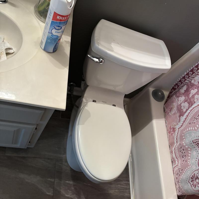 Toilet installation with hydraulic cement and caulking