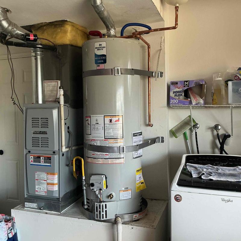 Bradford White water heater with furnace system