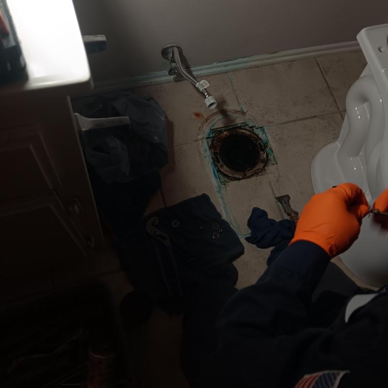 Closet flange replacement on bathroom floor Closet flange replacement on bathroom floor