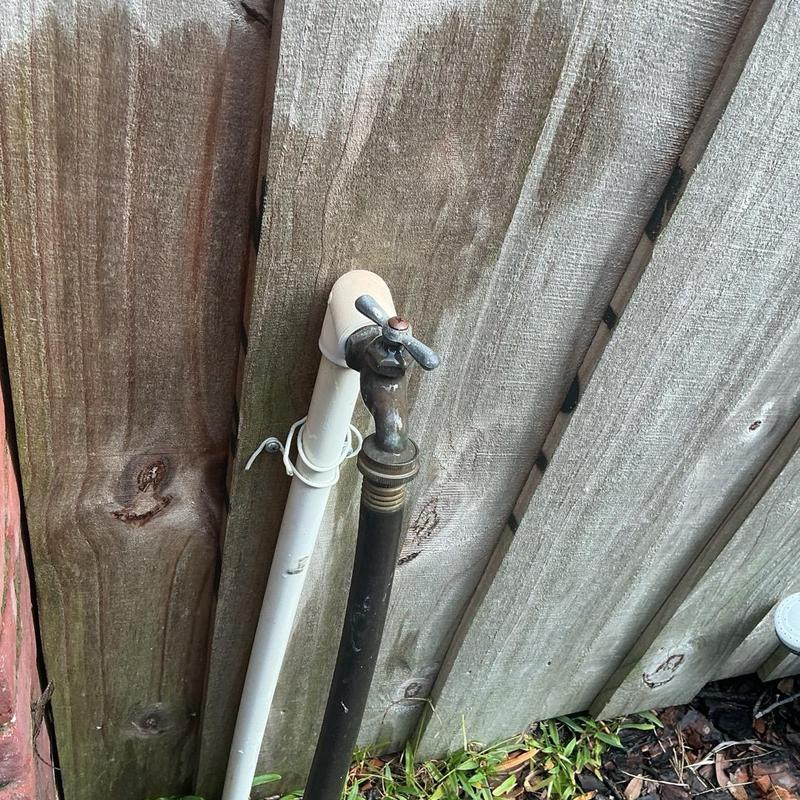 Outdoor hose bib and plumbing pipe installation