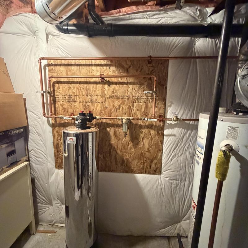 Spin filter system with copper piping installation