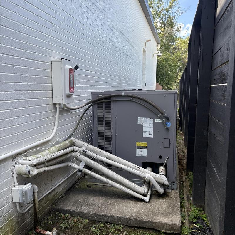 Commercial AC condenser unit and insulated refrigerant lines Commercial AC condenser unit and insulated refrigerant lines