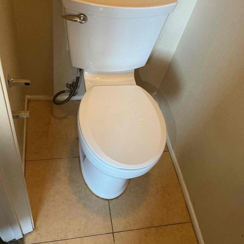 American Standard toilet installation in upstairs restroom American Standard toilet installation in upstairs restroom