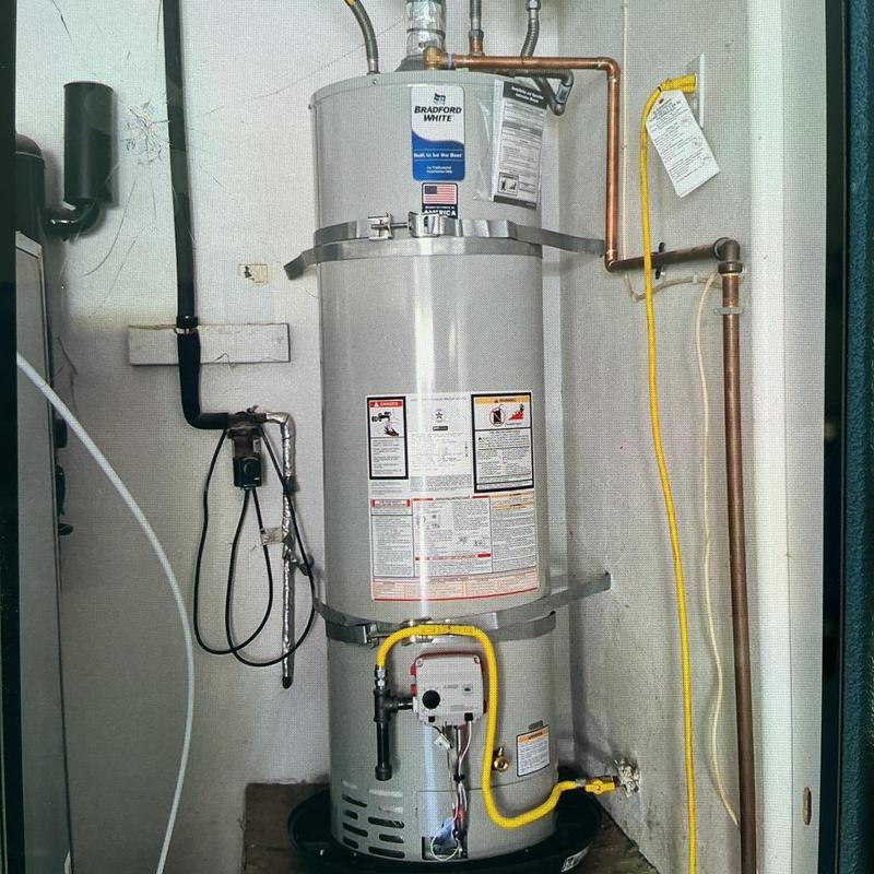 40-gallon water heater with new copper and gas lines