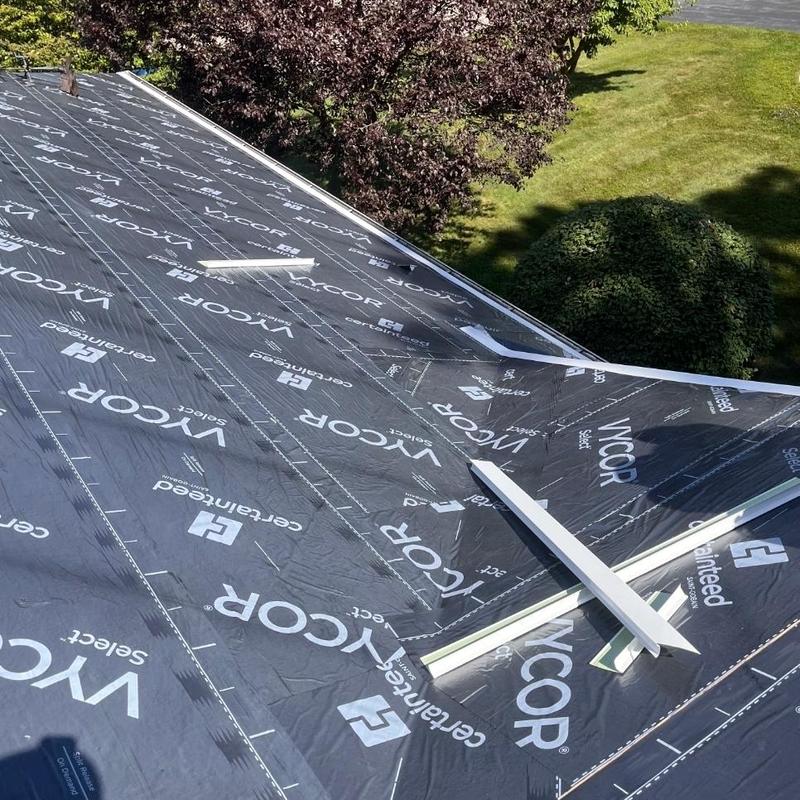 Ice and water shield installation on residential roof