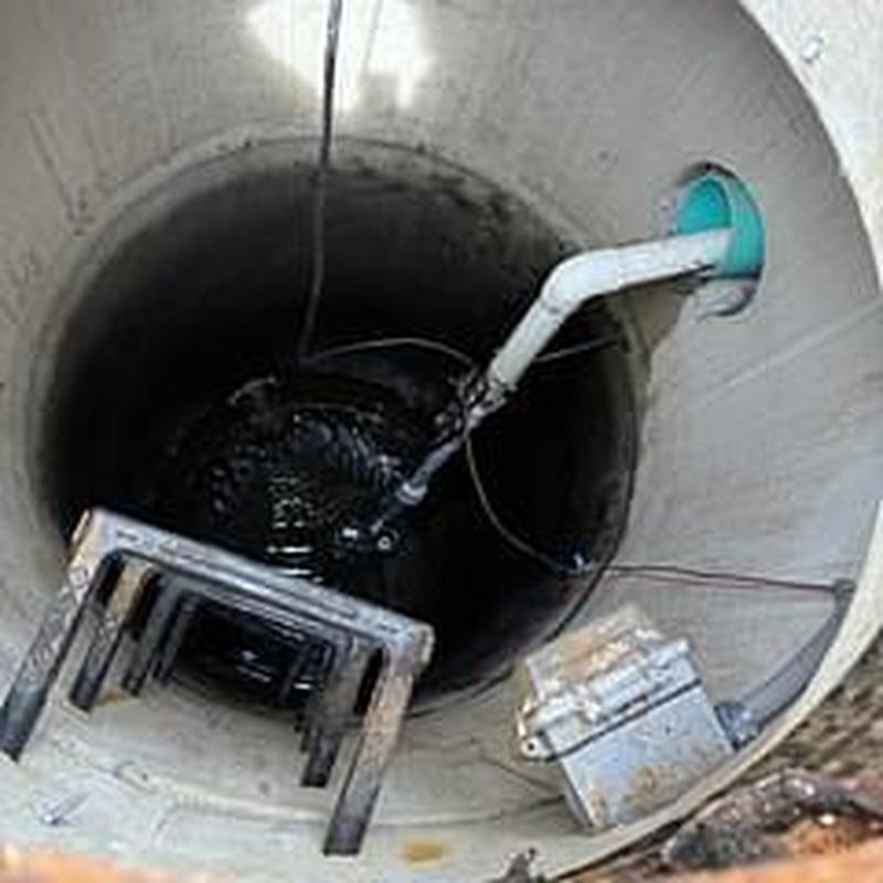 12 HP grinder sewage pump in concrete pit with ladder 12 HP grinder sewage pump in concrete pit with ladder