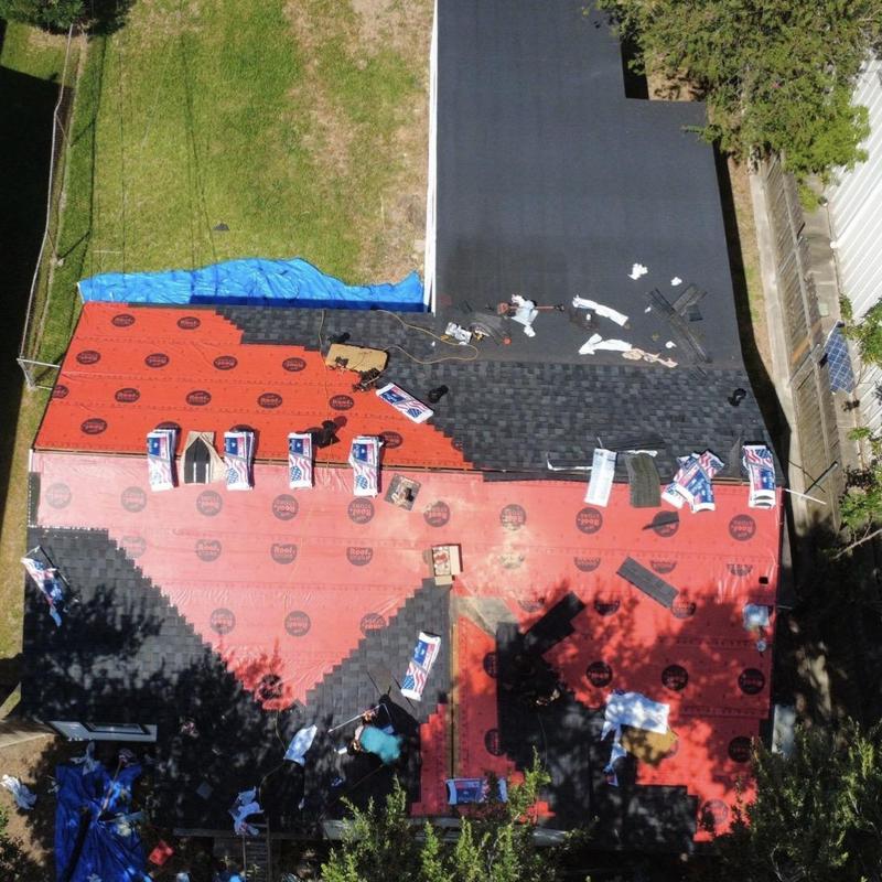 Architectural shingle roof installation with synthetic underlayment