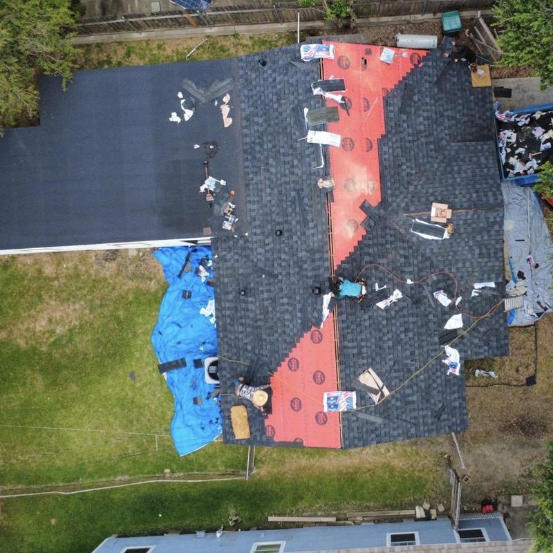 Architectural shingle roof installation with synthetic underlayment