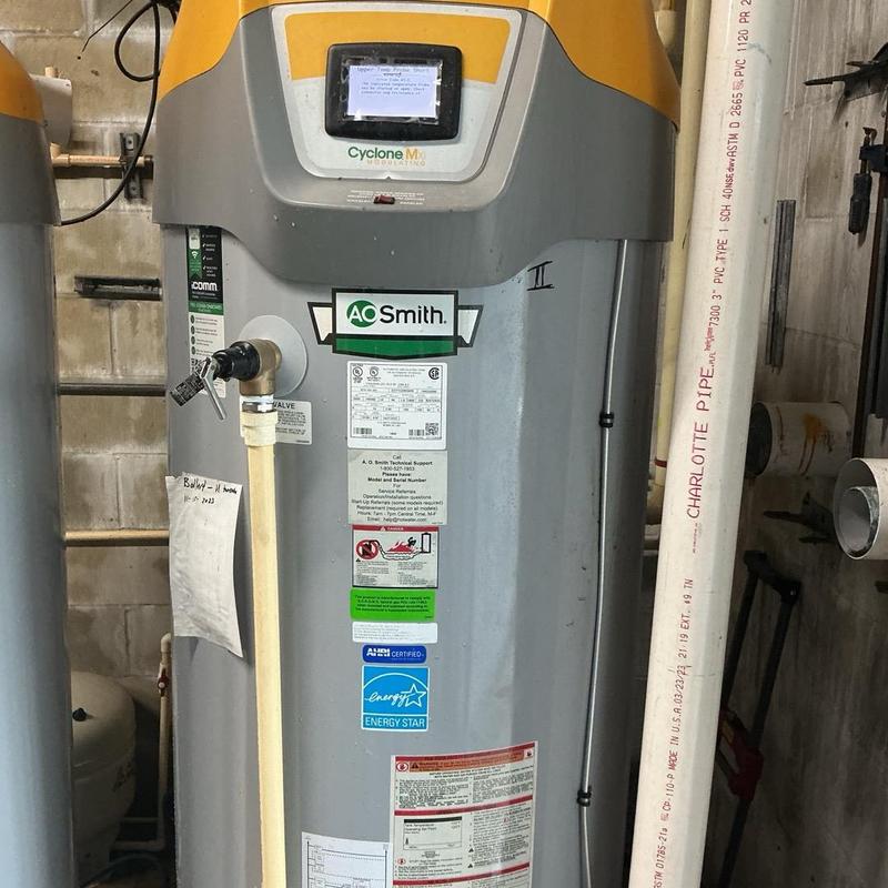 AO Smith water heater with Cyclone Mix system installed
