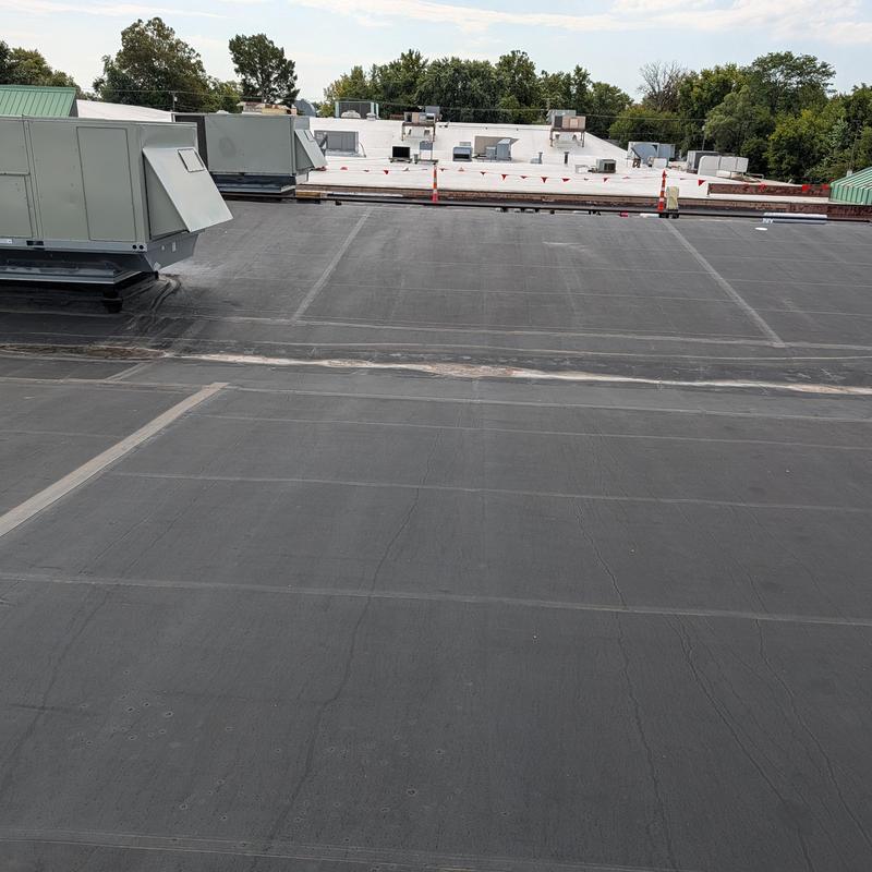 EPDM Rubber Roof with HVAC units on commercial building