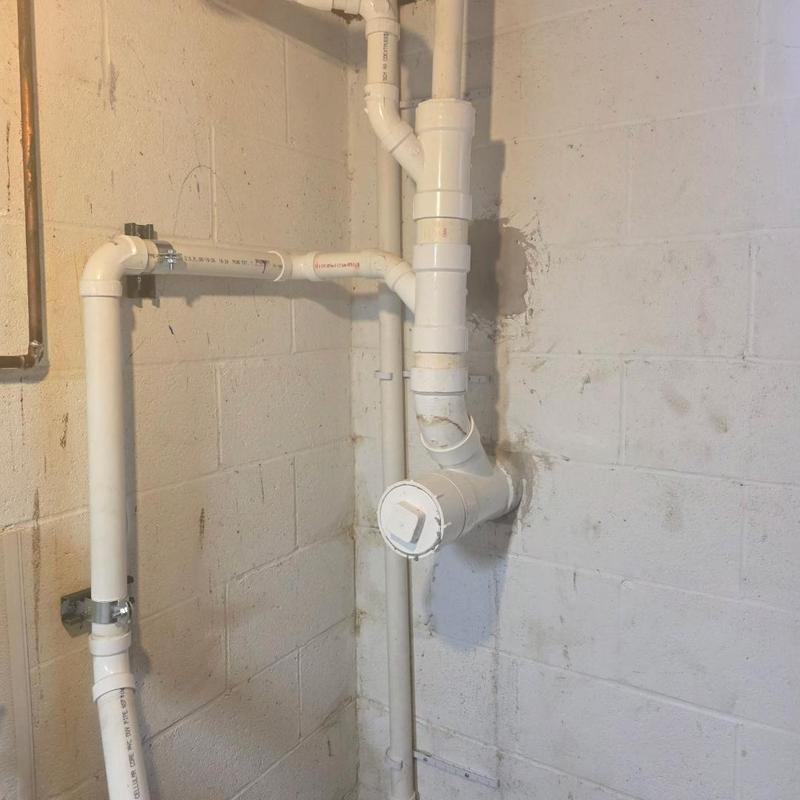 Septic bypass piping and pop-up assembly installation