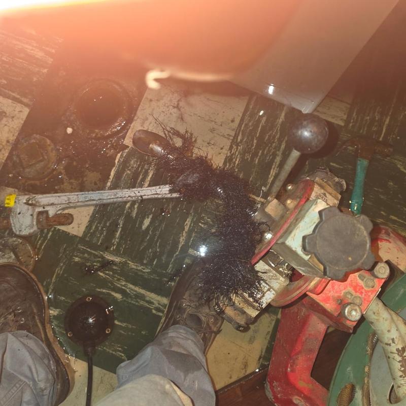 Combination sewer roots removal with plumbing tools Combination sewer roots removal with plumbing tools