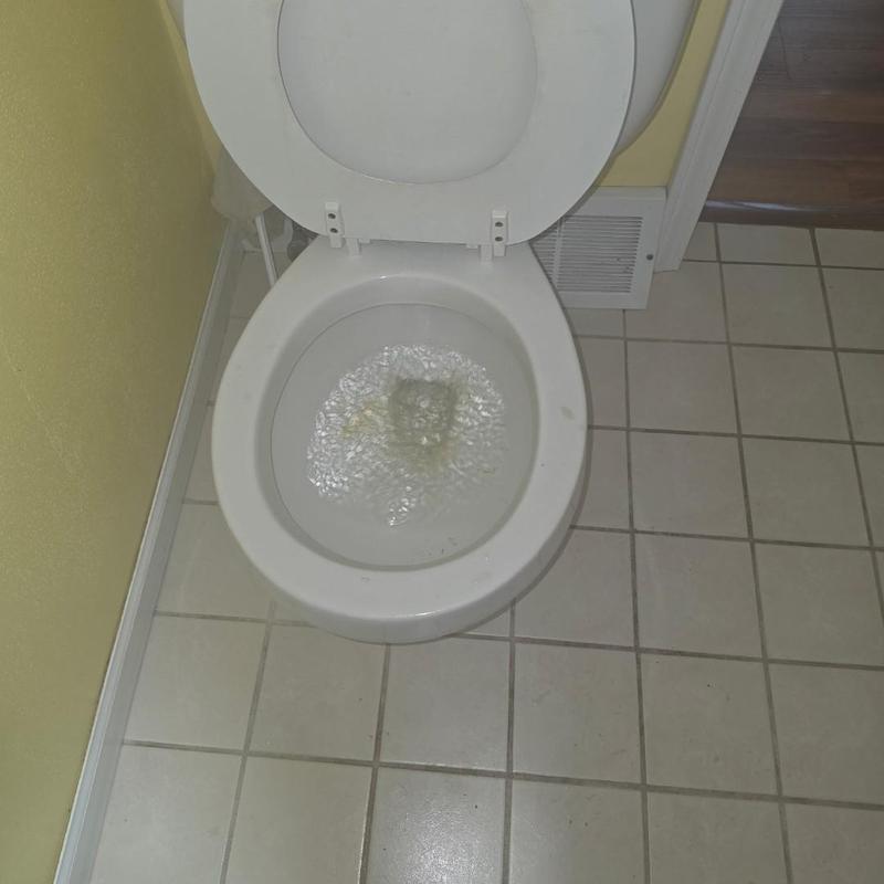 Toilet bowl clearing with closet auger in bathroom Toilet bowl clearing with closet auger in bathroom