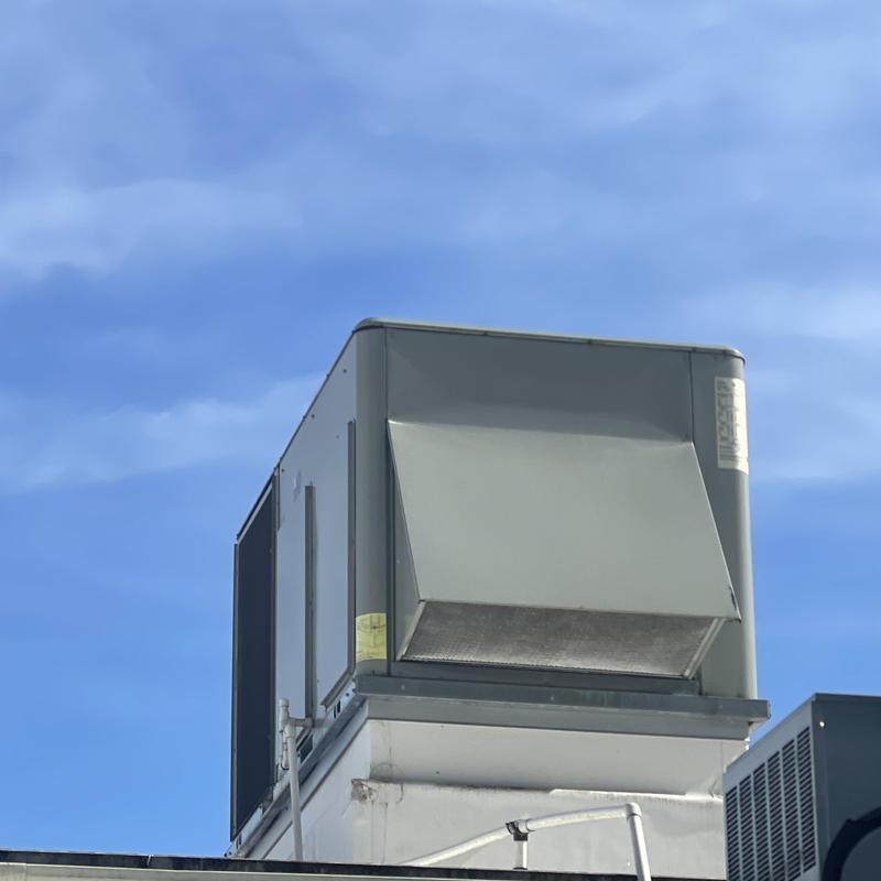 RTU drain line clearing on rooftop HVAC unit RTU drain line clearing on rooftop HVAC unit