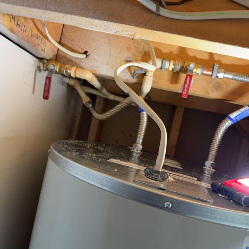 50-gallon water heater with new valves installed
