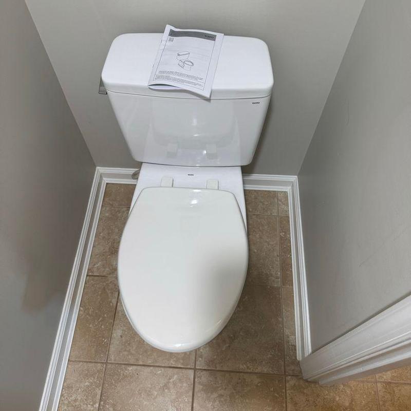 Toto Drake elongated comfort height toilet installed