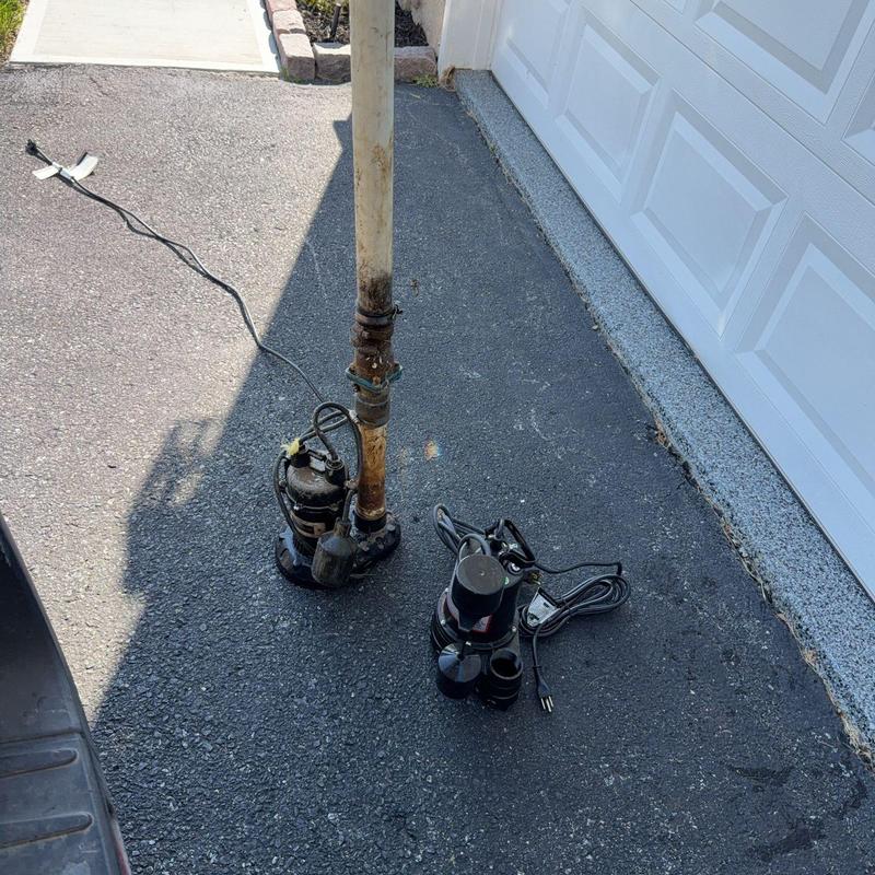 Victory cast iron sump pump and new submersible pump